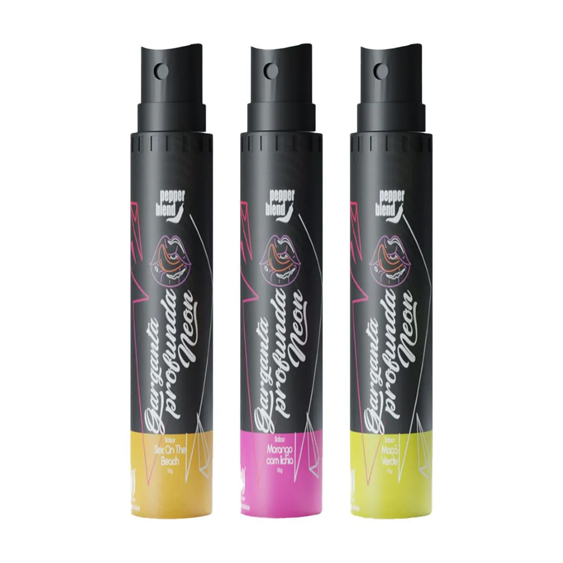 Garganta Profunda Bala Líquida Extra Forte Dessensibilizante em Spray Linha Neon 18ml